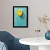 Ballon - Geel - Smiley fotolijst zwart zonder passe partout klein -sfeer4