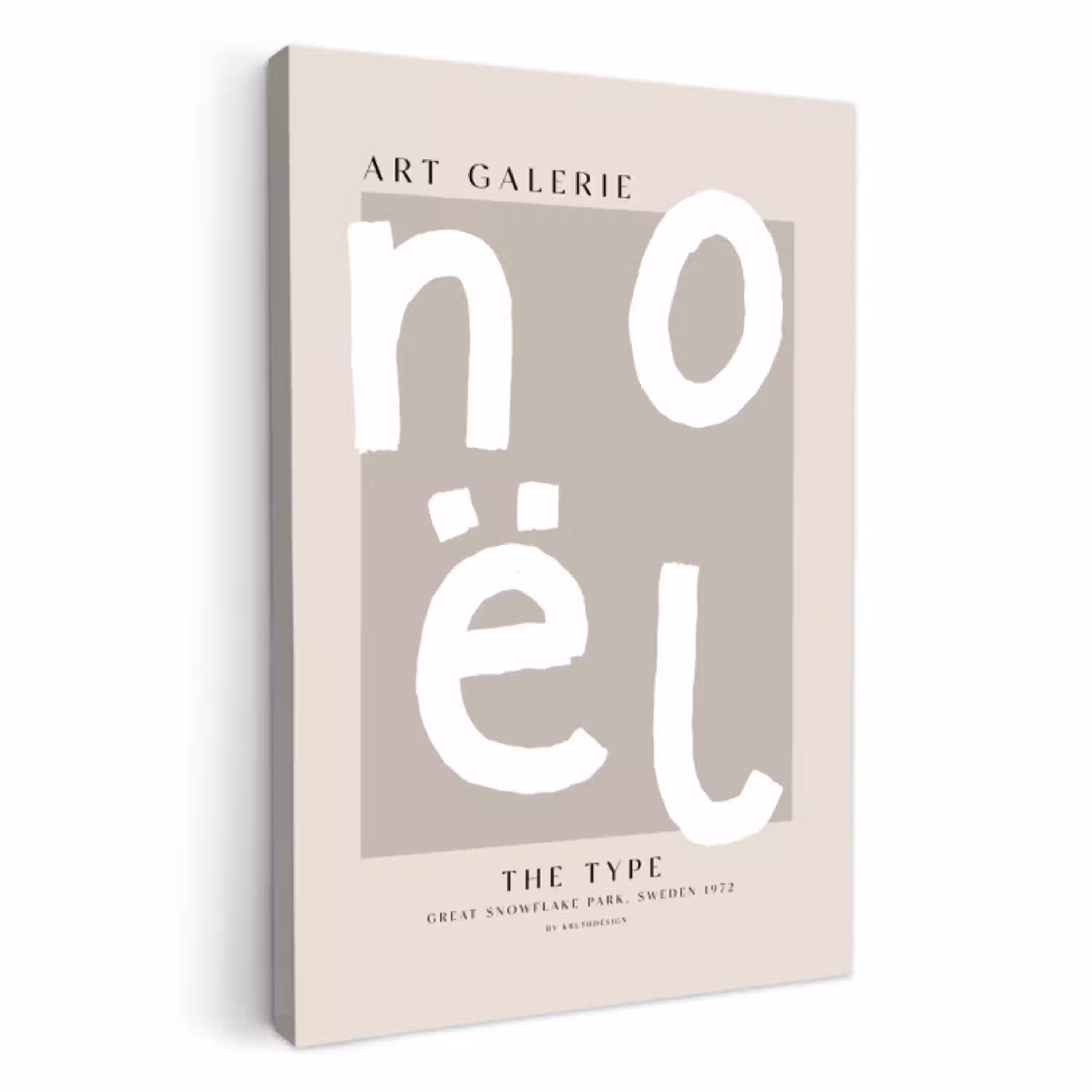 Kerstmis - Quotes - Noël - Wit - Beige KitchenYeah - Keuken - Canvas klein -3d