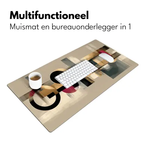 Abstract - Vormen - Beige - Texturen Muismat XXL klein -sfeer4