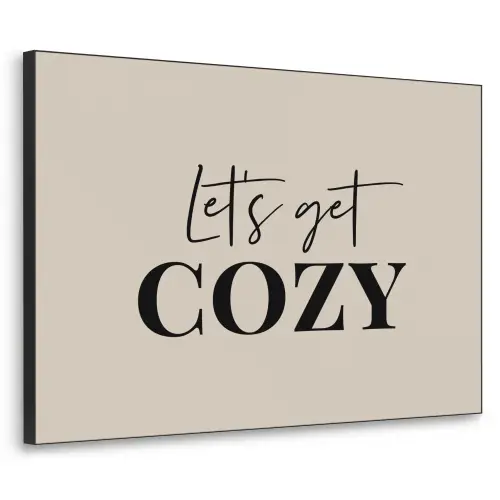 Beige - Winter - Quote - Cozy Textielframe zwart klein -3d