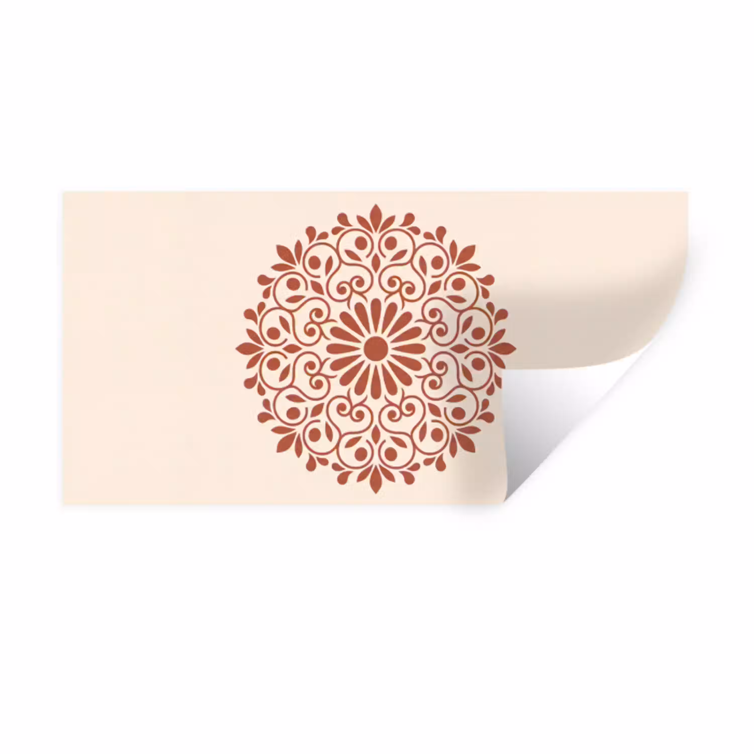 Decoratie - Cirkel - Symmetrisch - Modern - Roodbruin Muursticker klein -3d
