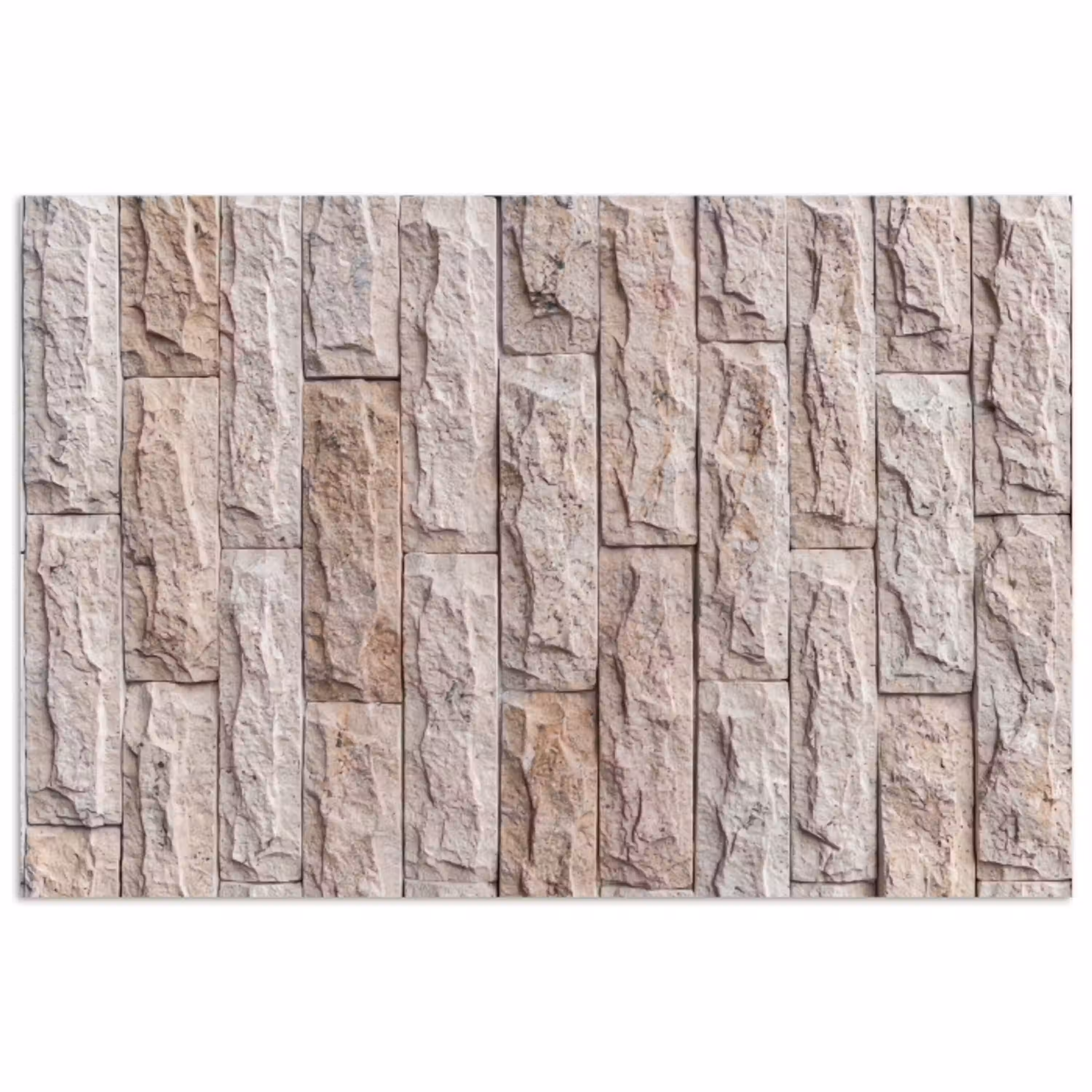 Muur - Steen - Ruw - Beige - Textuur poster papier klein -3d