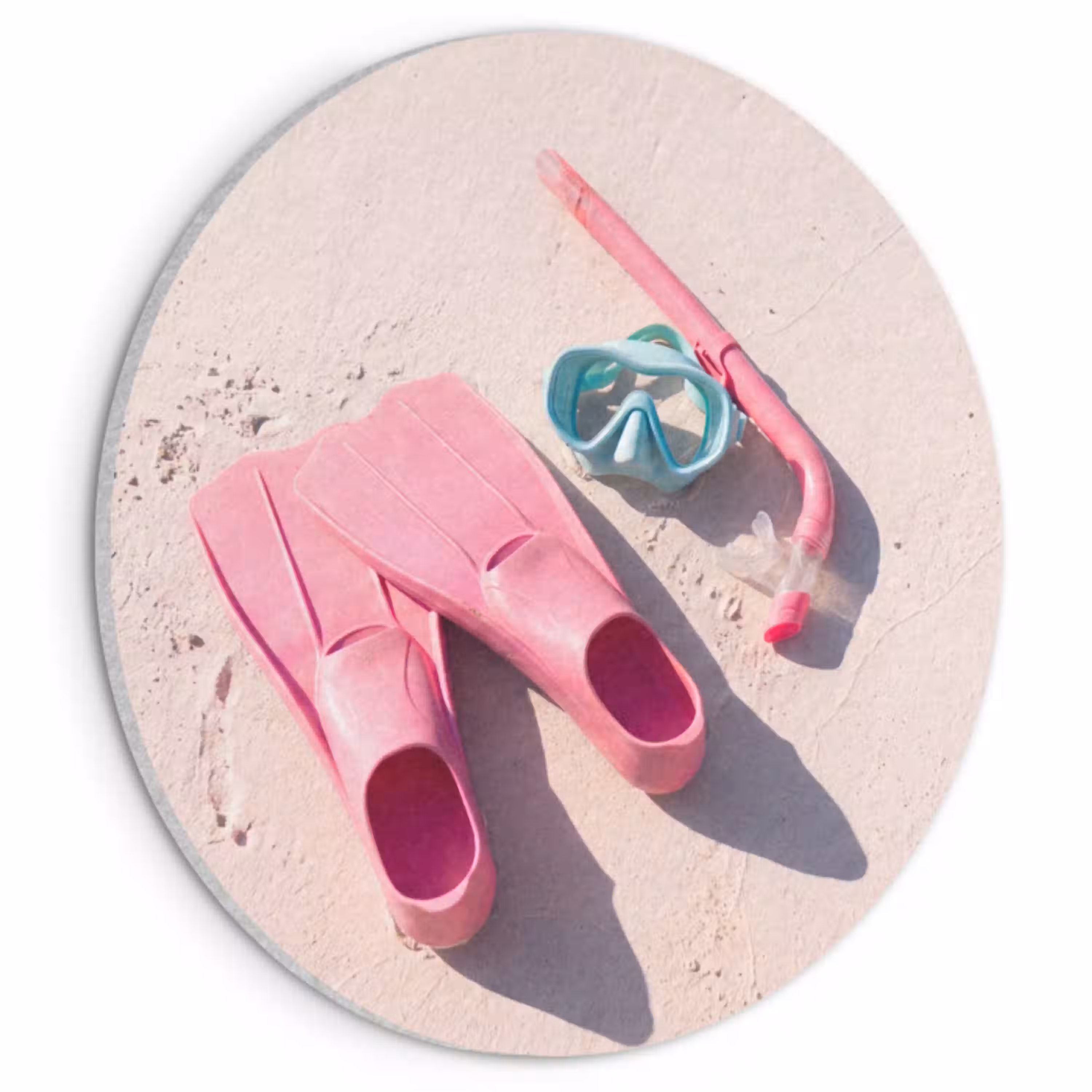 Snorkelset - Strand - Zomer - Roze Akoestische PET Vilt - Rond klein -3d