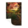 Wijngaard - Druiven - Zonsondergang Muursticker klein -3d