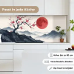 Kersenbloesem - Oosters - Rood keuken achterwand 2 middel -sfeer4_DE