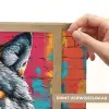 Graffiti - Wolf - Street art - Blauw Light Box met batterij (Wandlamp) middel -USP_websiteprintNL