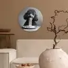 Poedel - Hond - Zwart - Wit - Schattig - Pasta Wandcirkel plexiglas klein -sfeer1