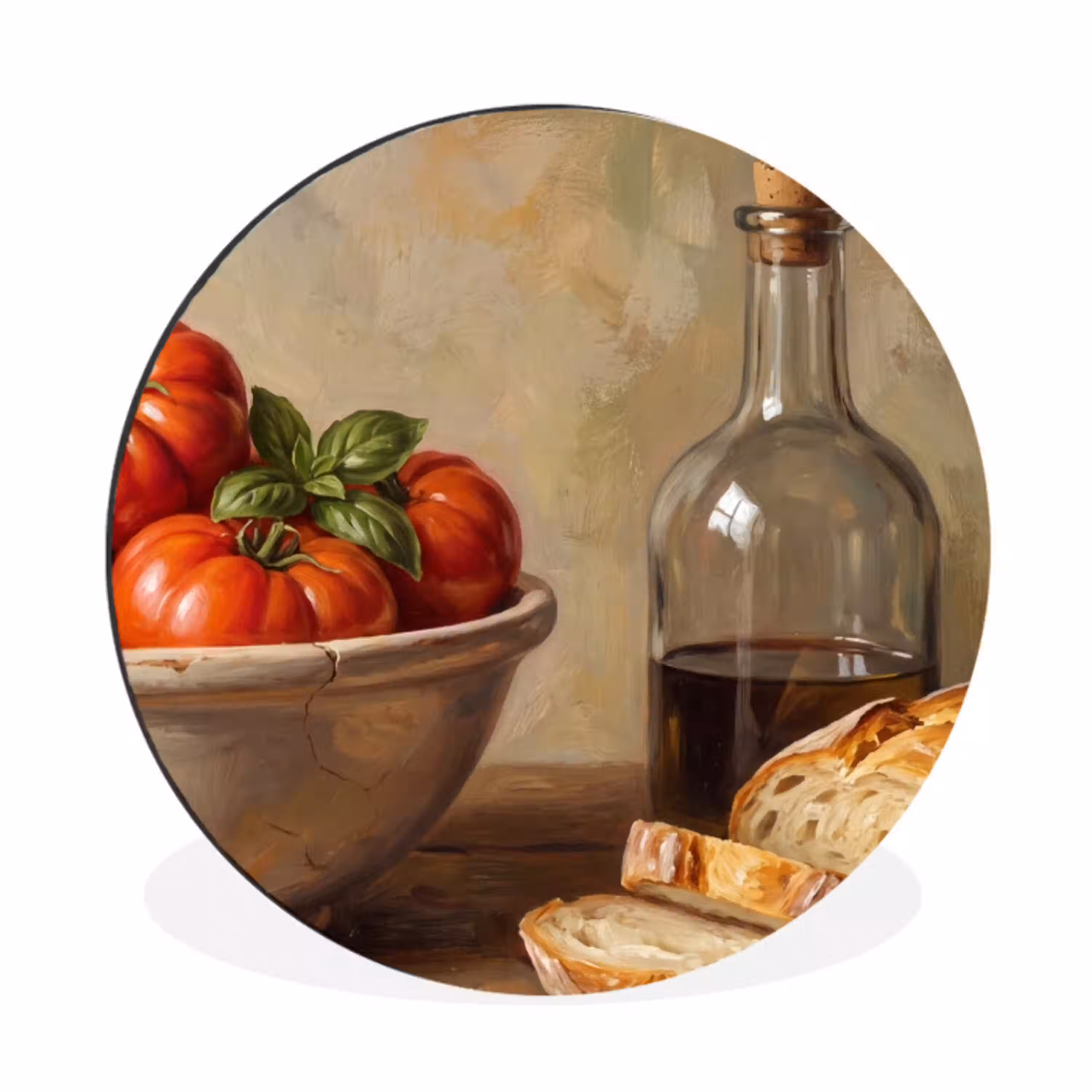 Tomaten - Kom - Eten Wandcirkel aluminium klein -3d