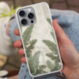 Bananenbladeren - Beton - Groen Hoesje iPhone 16 Pro Max met koord klein -sfeer3