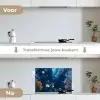 Koraalrif - Vissen - Oceaan - Blauw keuken achterwand spatscherm klein -voor_na_NL