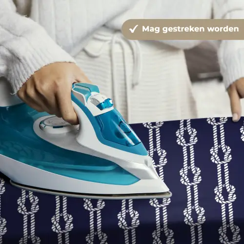 Oceaan - Touw - Blauw - Wit Wandkleed katoen klein 269 -sfeer9