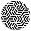 Design - Geometrie - Patroon - Zwart - Wit Wandcirkel plexiglas klein 852 -3d