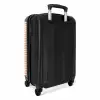 Streep patroon oranje NBS - Handbagage koffer - Kinderen Unisex middel -achterkant
