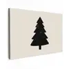 Kerstboom - Zwart - Feestdagen - Beige Tuinposter op houten frame 2 cm dik klein -3d