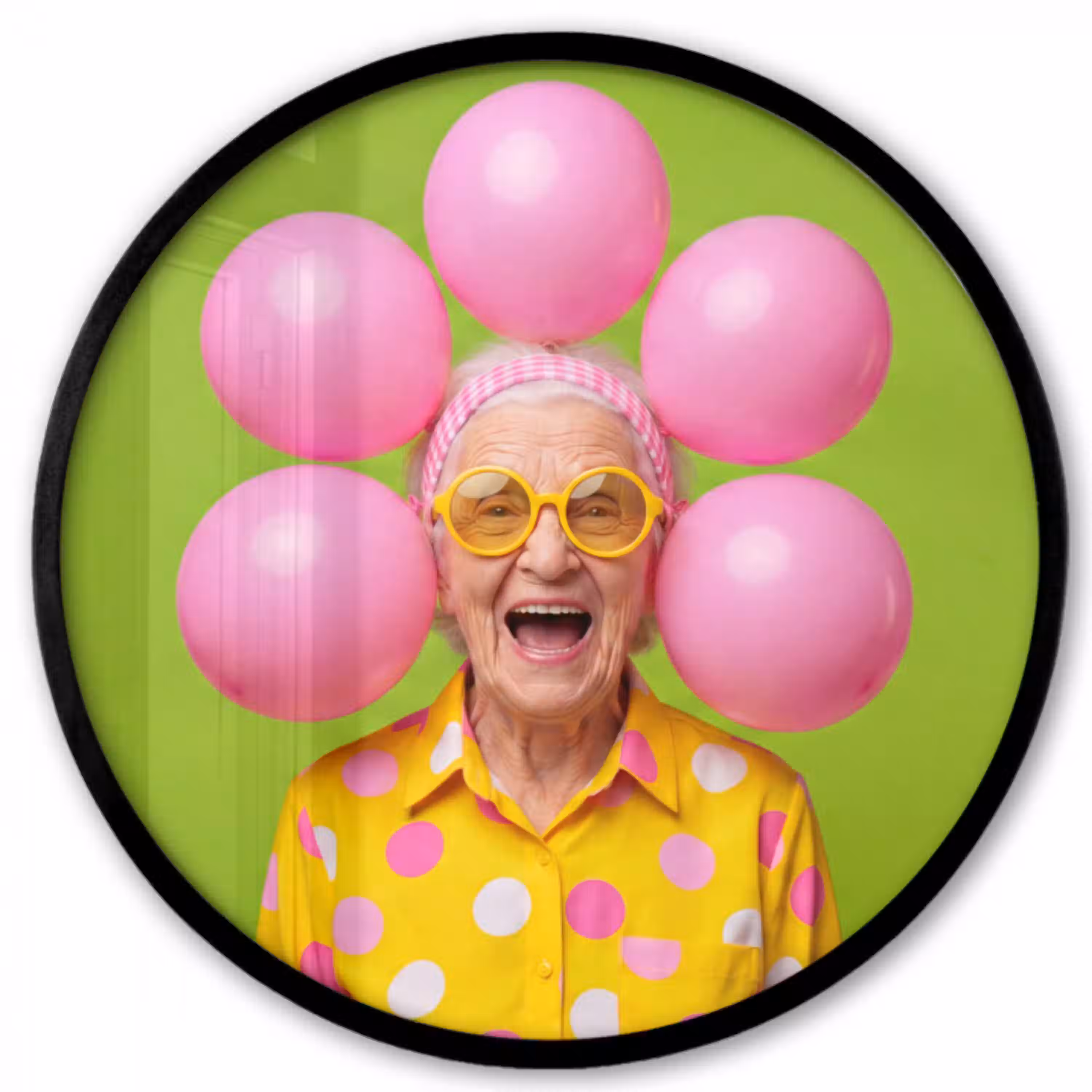 Mens - Ballonnen - Feest - Kleurrijk - Roze Fotolijst rond zonder passe partout klein -3d