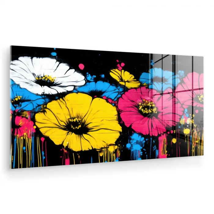 Graffiti - Bloemen - Kleur plexiglas 5mm klein -zzzproduct_nieuw