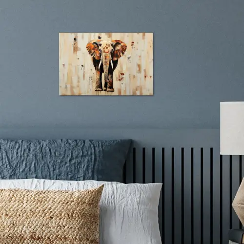 Olifant - Slurf - Mozaïek - Abstract poster papier klein -sfeer2