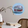 Glitters - Hamburger - Blauw Wandcirkel behangsticker klein -sfeer3