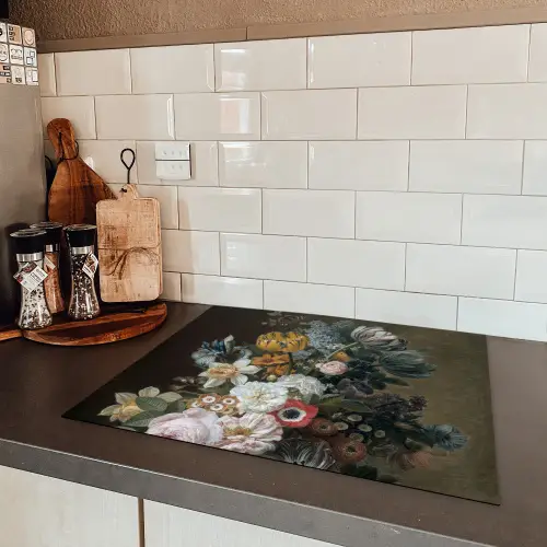 Stilleven met bloemen - Schilderij van Eelke Jelles Eelkema Inductie beschermer vinyl 3mm groot -sfeer3