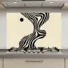 Beige - Lijnen - Golvend -  Abstract keuken achterwand spatscherm klein -3d_website
