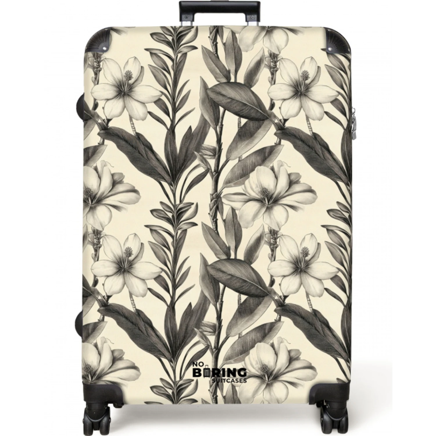 Klassiek - Botanisch - Zwart - Beige NBS - Large koffer - Volwassenen Unisex groot -zzzzzzzzkaufland2