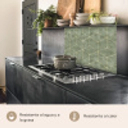 Subtiel - Geometrisch - Goud - Groen keuken achterwand 2 middel 865 -usp_ES