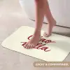 Ciao bella - Rood - Wit - Minimalistisch Badmat klein -USP_ZachtNL