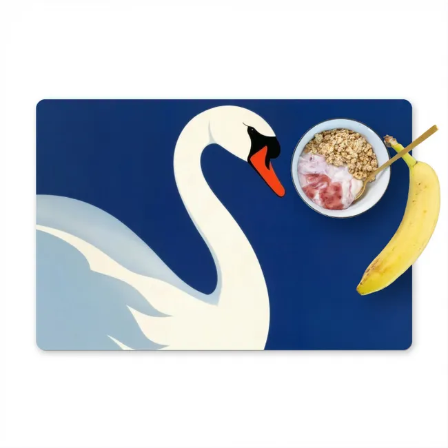 Zwaan - Wit - Snavel - Illustratie Placemat vinyl groot -zzzproduct_Kitchenyeah-website
