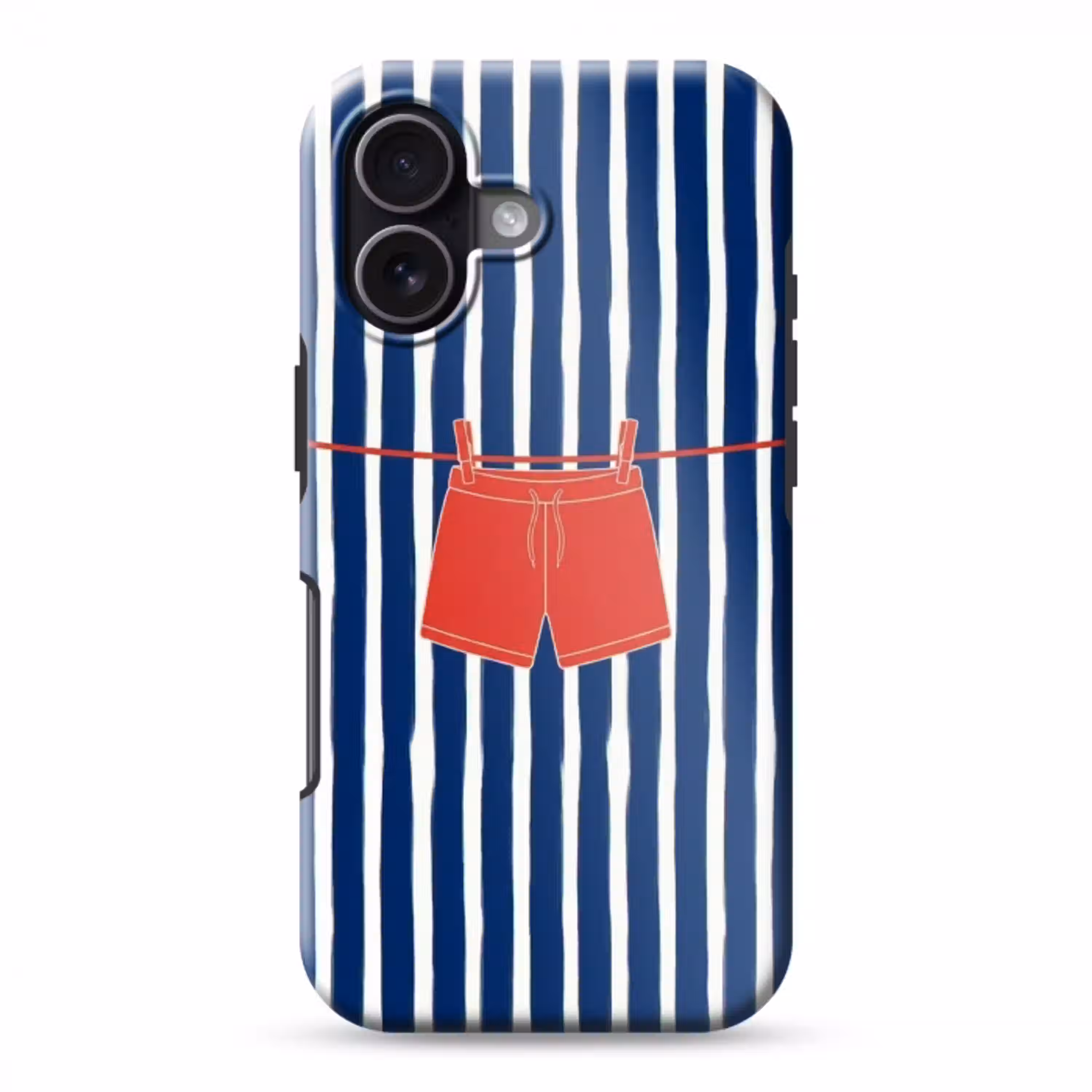 Shorts - Waslijn - Zomer - Illustratie - Rood Toughcase MagSafe Apple iPhone 17 klein -3d
