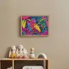 Papegaai - Tropisch - Jungle - Kleurrijk Light Box met batterij (Wandlamp kind) middel -sfeer2_kind