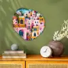 Kleurrijk - Roze - Oranje - Geel - Bloemen Wandcirkel Organisch Forex 3mm klein -sfeer2
