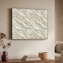 Golven - Wit - Minimalistisch Textielframe zwart klein 947 -sfeer3