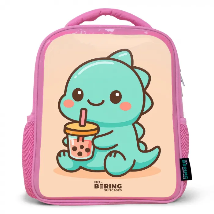 Kawai - Dino - Bubbletea Kinderrugzak - Roze middel -3d