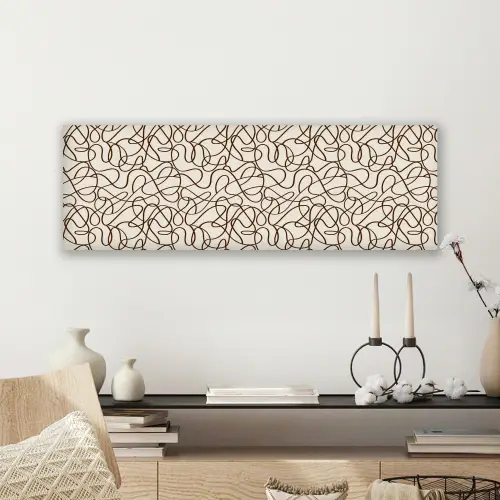 Beige - Lijnen - Donkerbruin canvas 2cm klein 828 -sfeer6
