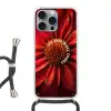 Close up - Bloem - Quote - Rood Hoesje iPhone 16 Pro Max met koord klein -3d