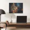Kerstman - Haard - Donker PET vilt klein -sfeer5