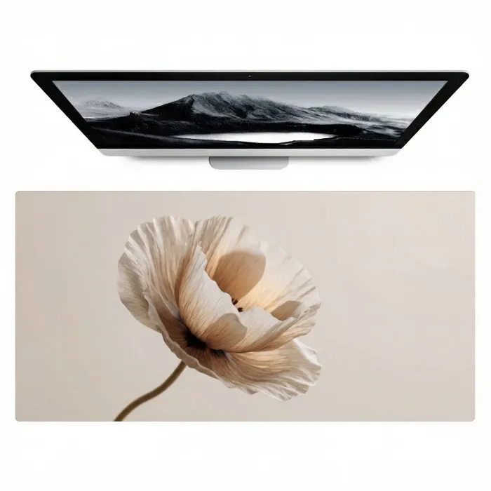 Bloem - Beige - Crème Muismat XXL klein -zzz3d