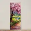 Watercolor - Natuur - Bomen - Kunst - Bloemen deurposter klein -3d_beige
