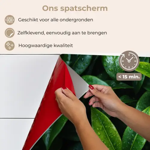 Bladeren - Regendruppels - Licht - Groen keuken achterwand spatscherm klein -spatscherm_NL