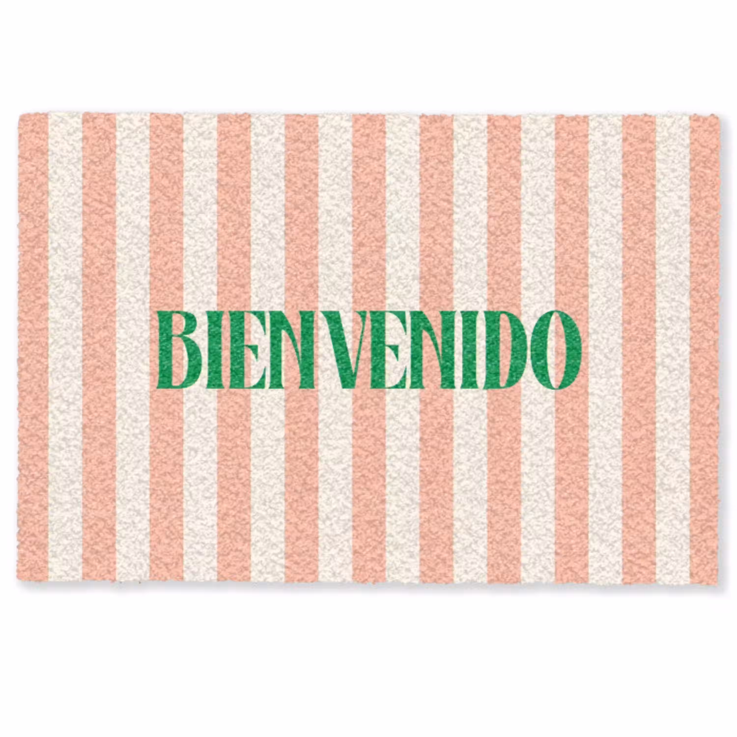 Zachtroze - Groen- Strepen - Bienvenido Deurmat klein -zkaufland3d