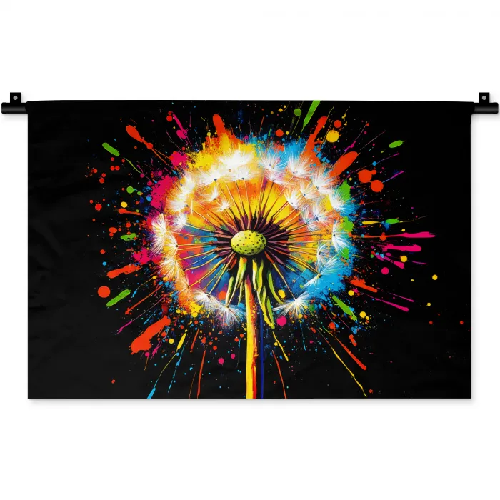 Paardenbloem - Graffiti - Kleurrijk - Bloemen - Natuur Wandkleed katoen klein -zz3d