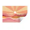 Bergen - Abstract - Zonnestralen - Roze Muursticker klein -3d