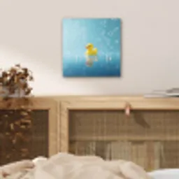 Bubbels - Badeend - Geel aluminium wit klein -sfeer3