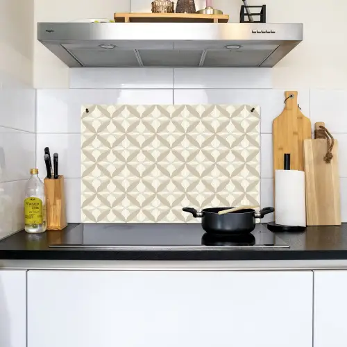 Patroon - Klassiek - Beige Inductie beschemer met haakjes klein 777 -sfeer2