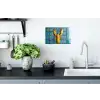 Kreeft - Geel - Blauw - Tegels Muursticker klein -keuken