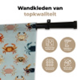 Krabben - Speels - Kleurrijk Wandkleed katoen klein 269 -sfeer2