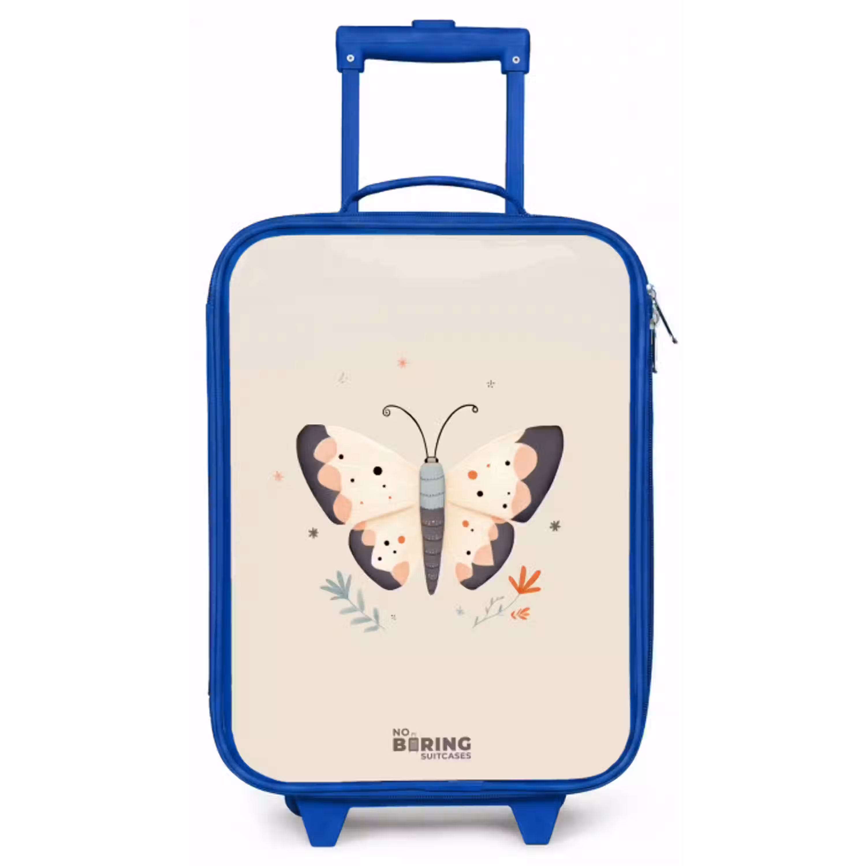 Vlinder in neutrale pastel kleuren Kinderkoffer - Blauw klein -zz3dotto