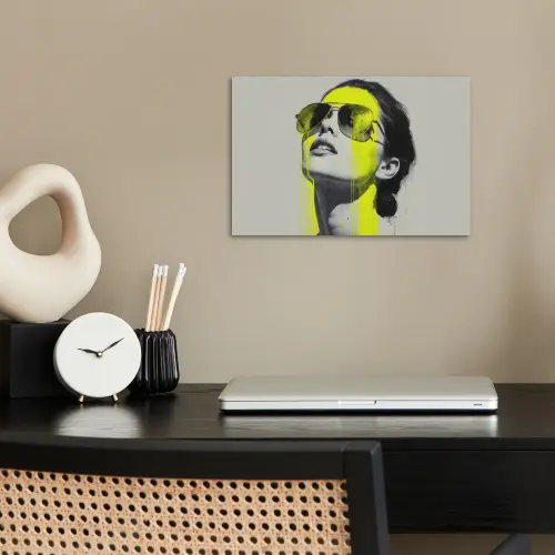 Vrouw - Bril - Verf poster papier klein -sfeer1
