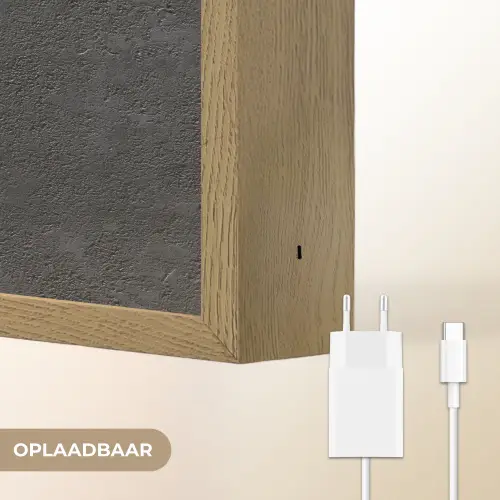 Donkergrijs - Asfaltstructuur - Ruw Light Box met batterij (Wandlamp) middel 907 -USP_websiteoplaadbaarNL