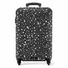 Terrazzo patroon zwart en wit NBS - Handbagage koffer - Kinderen Unisex middel -productfoto_recht